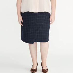 Rachel Roy Collection True Navy Checked Skirt Size 14W